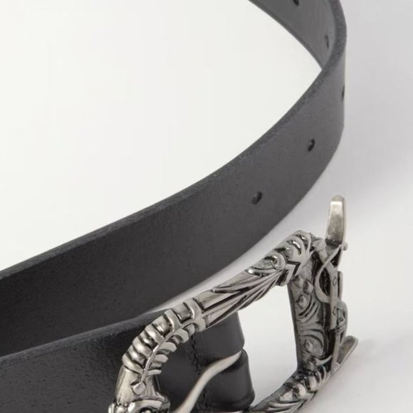 NEW SAINT LAURENT Women's Monogramme leather belt Dark Brown - Picture 3 of 8